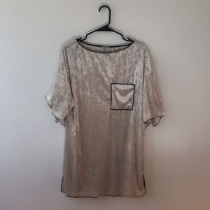 Zara Contrast Trim Velvet Tunic // Size Small